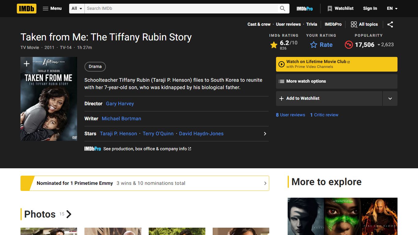 Taken from Me: The Tiffany Rubin Story (TV Movie 2011) - IMDb